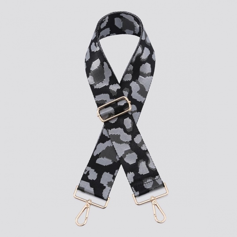 Bag Strap - Black Grey Leopard